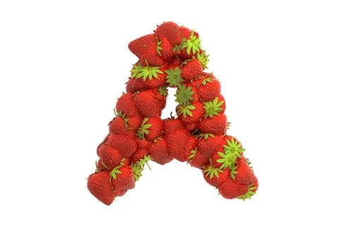 Strawberry letter A Stock Illustration