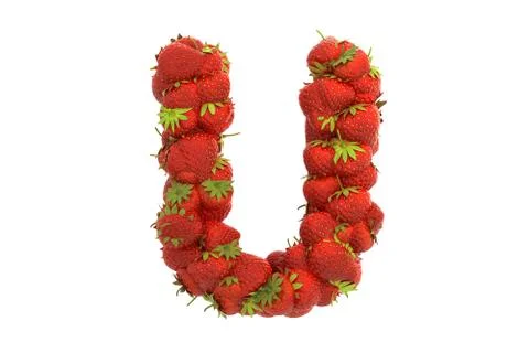 Strawberry letter U Stock Illustration