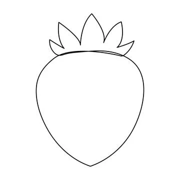 Strawberry line drawing. Illustrazione stock