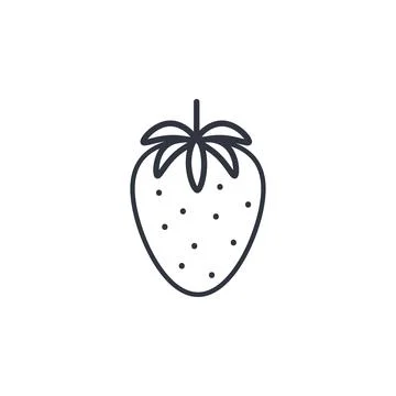 Strawberry line icon isolated vector illustration イラスト素材