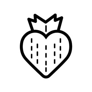Strawberry line icon. Vector simple minimalistic berry symbol. Romantic for Illustrazione stock