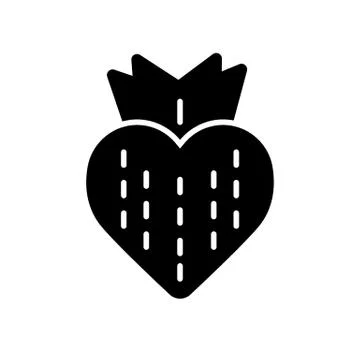 Strawberry line icon. Vector simple minimalistic berry symbol. Romantic for Illustrazione stock