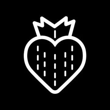 Strawberry line icon. Vector simple minimalistic berry symbol. Romantic for Illustrazione stock