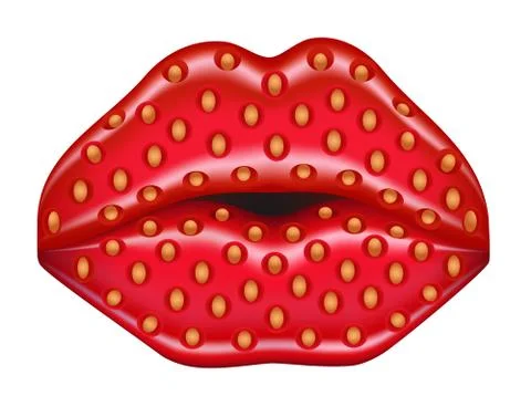 Strawberry lips Stock Illustration