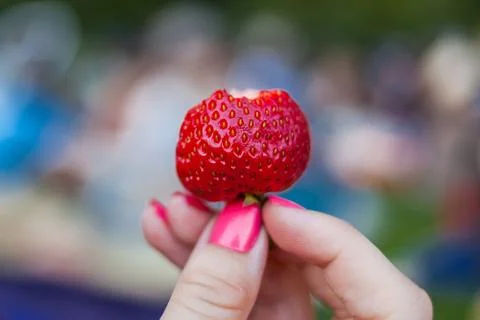Strawberry lips Stock Photos