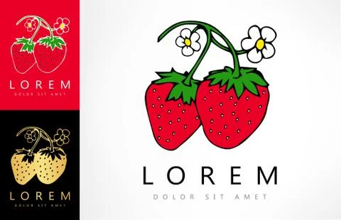 Strawberry logo Stock Illustration