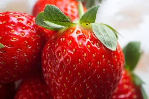 Strawberry Macro Red Foto stock