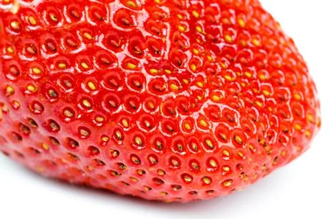 Strawberry macro on white Stock Photos