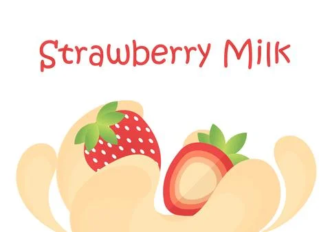 Strawberry milk background Stock Illustration