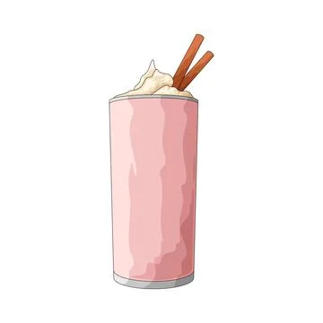 Strawberry milkshake illustration Stock Illustration