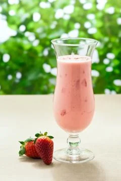 Strawberry milkshake Stock Photos