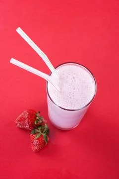 Strawberry milkshake Stock Photos