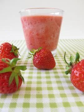 Strawberry milkshake Stock Photos