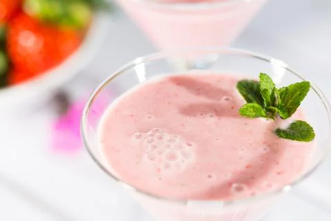 Strawberry milkshake Stock Photos