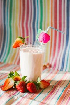 Strawberry milkshake Stock Photos