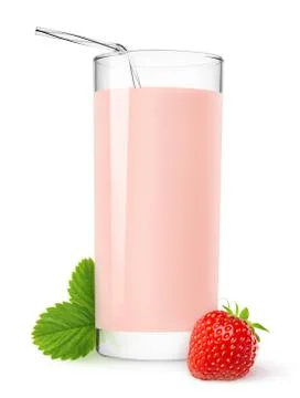 Strawberry milkshake Stock Photos
