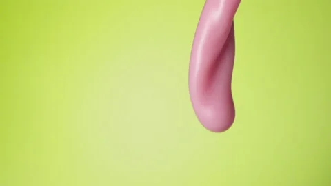 Strawberry milkshake pouring over flat background Stock Footage 149004124