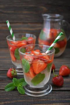 Strawberry mojito Stock Photos