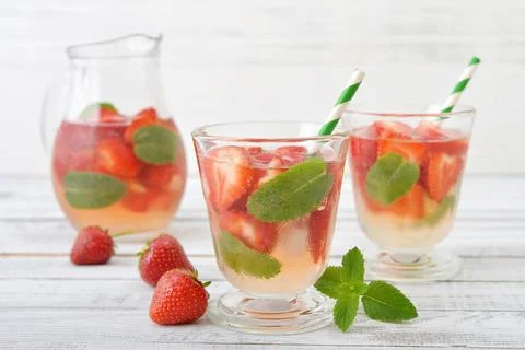 Strawberry mojito Stock Photos