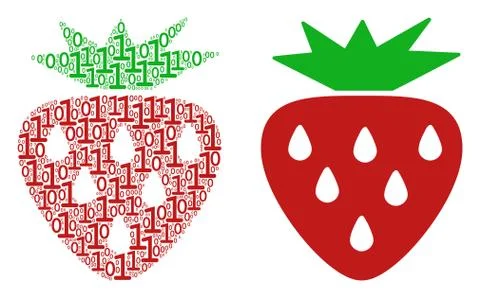 Strawberry Mosaic of Binary Digits イラスト素材