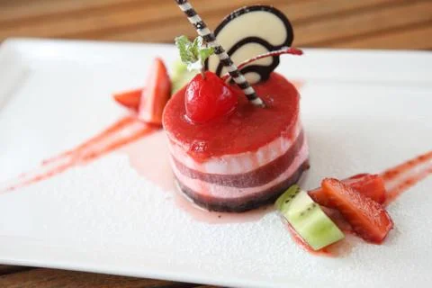 Strawberry mousse Stock Photos
