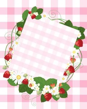 Strawberry notecard Stock Illustration