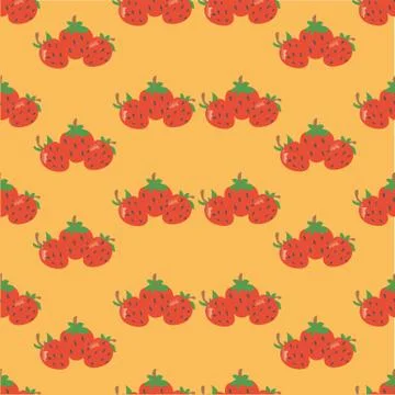 Strawberry (orange background) Stock Illustration