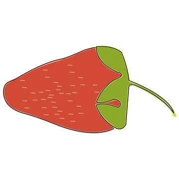Strawberry outlined isolated on white background Illustrazione stock