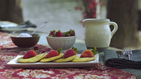 Strawberry Pancakes Stock Footage 61215266