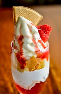 Strawberry parfait Stock Photos