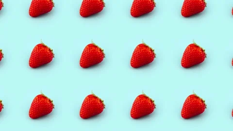 Strawberry pattern 2D animation Stock Footage 153988919