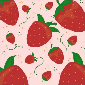 Strawberry Pattern Background Vector Stock Illustration