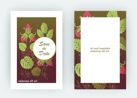 Strawberry pattern design templates product. Hand drawn red berr Stock Illustration
