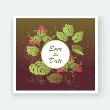 Strawberry pattern design templates product. Hand drawn red berr Stock Illustration