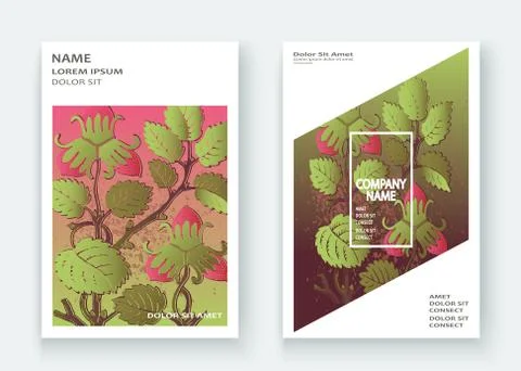 Strawberry pattern design templates product. Hand drawn red berry. Cute trend Stock Illustration