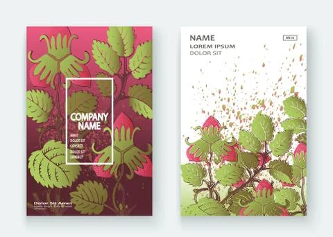 Strawberry pattern design templates product. Hand drawn red berry. Cute trend Stock Illustration