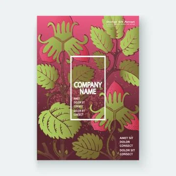 Strawberry pattern design templates product. Hand drawn red berry. Cute trend Stock Illustration