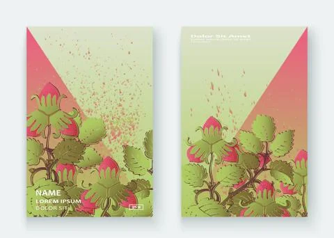 Strawberry pattern design templates product. Hand drawn red berry. Cute trend Stock Illustration