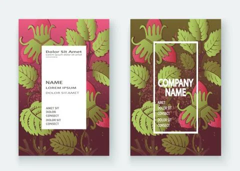 Strawberry pattern design templates product. Hand drawn red berry. Cute trend Stock Illustration