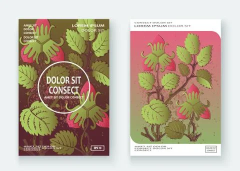 Strawberry pattern design templates product. Hand drawn red berry. Cute trend Stock Illustration