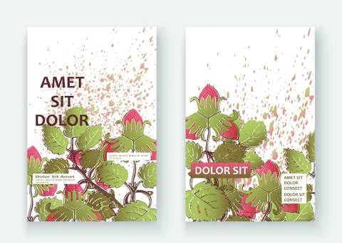 Strawberry pattern design templates product. Hand drawn red berry. Cute trend Stock Illustration