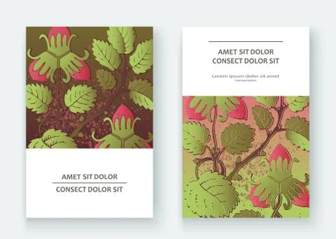 Strawberry pattern design templates product. Hand drawn red berry. Cute trend Stock Illustration