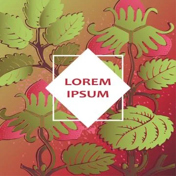 Strawberry pattern design templates product. Hand drawn red berry. Cute trend Stock Illustration