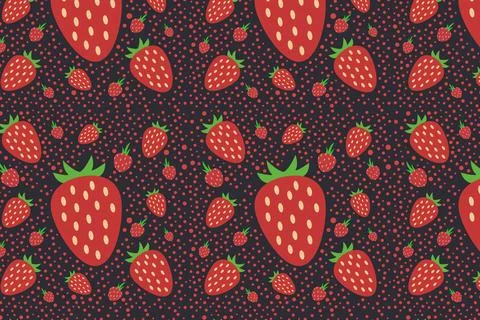 Strawberry pattern illustrated on background Stock Illustration