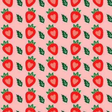 Strawberry Pattern Illustration Stock Illustration