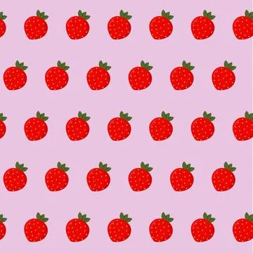 Strawberry pattern on pink background Stock Illustration