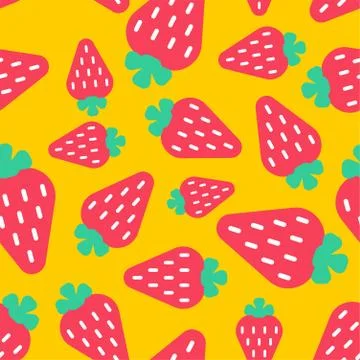 Strawberry pattern seamless. Berry background. summer texture. Vector Ornamen Stock Illustration