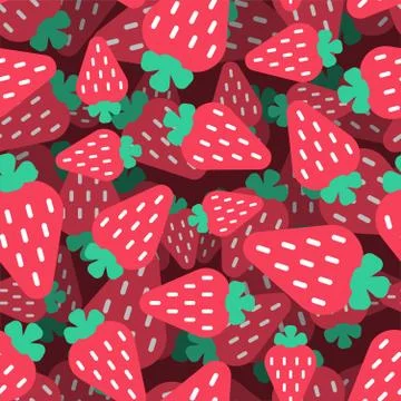 Strawberry pattern seamless. Berry background. summer texture. Vector Ornamen Stock Illustration