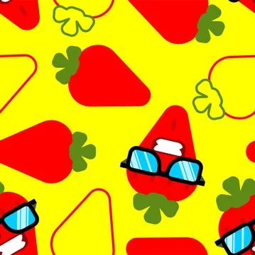 Strawberry pattern seamless. Fresh juicy berry background. Summer texture Stock Illustration