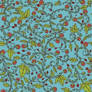 Strawberry pattern. Seamless texture with strawberries and leaves Stock Illustration